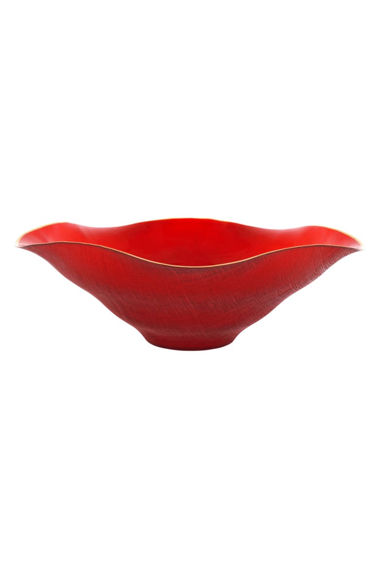 Holiday Glass Centerpiece Bowl, Alternate, color, RED