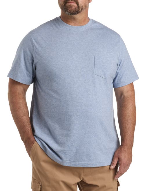Harbor Bay By Dxl Big & Tall Moisture-wicking Pocket T-shirt In Blue