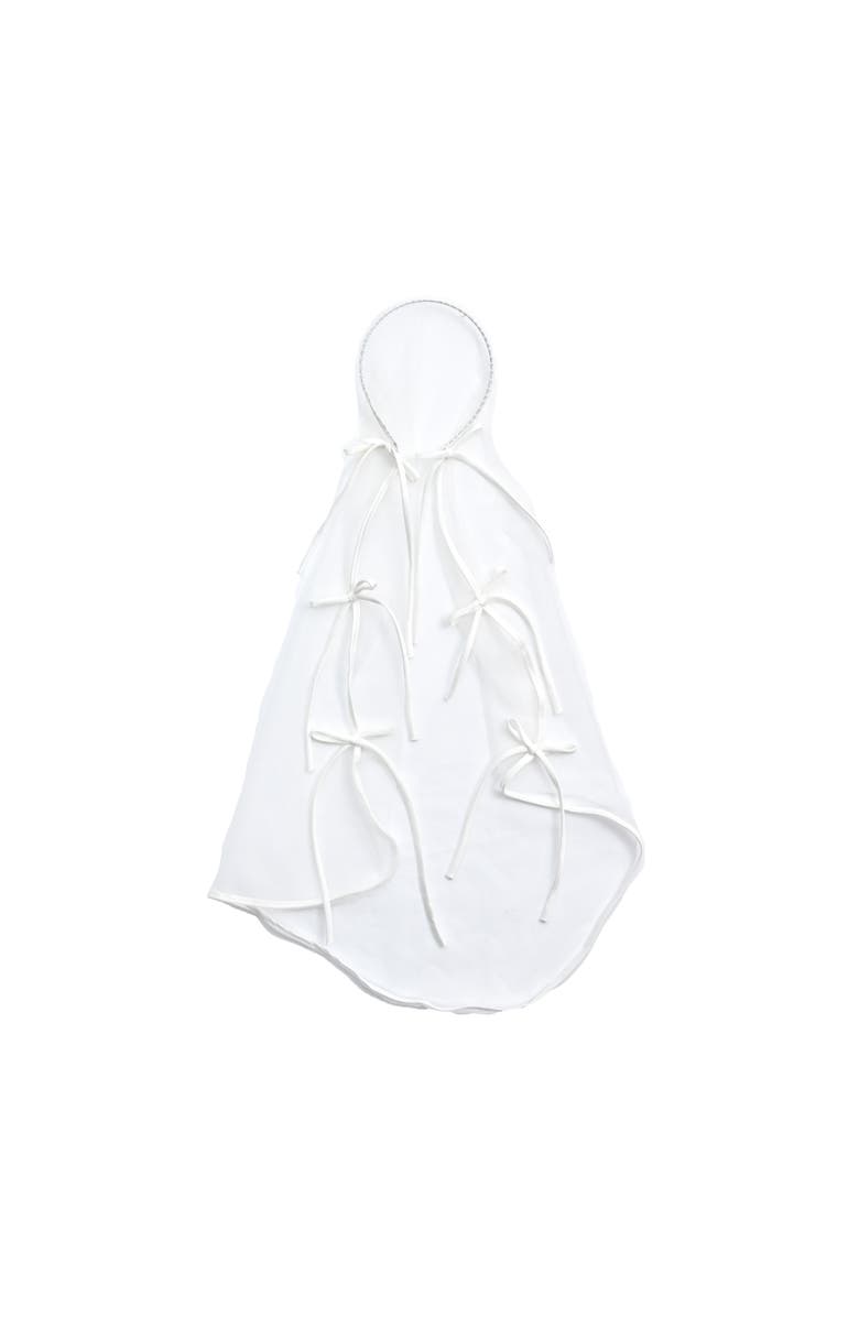 Tulleen Ribbon-Tie Mesh Veil, Main, color, White