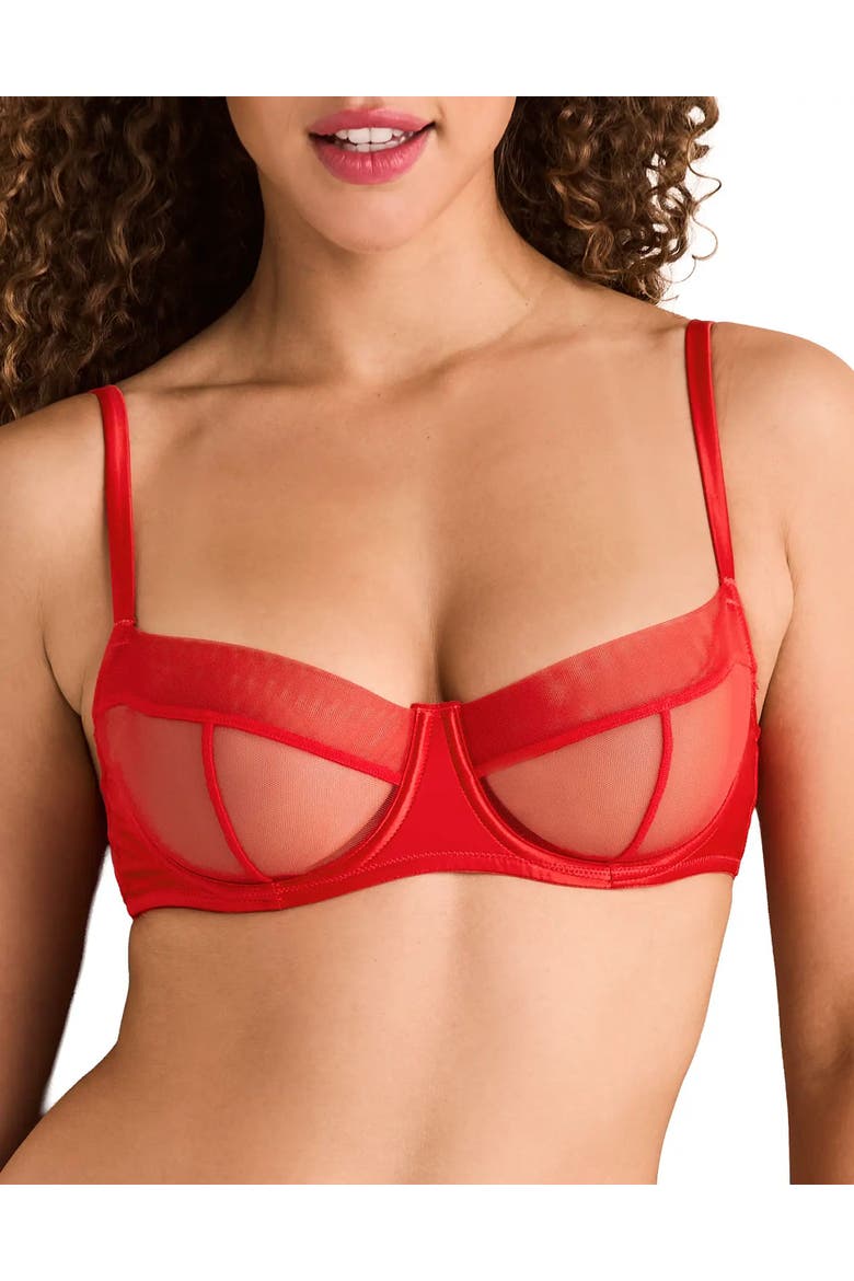 Brittani Unlined Balconette Bra, Main, color, Dark orange