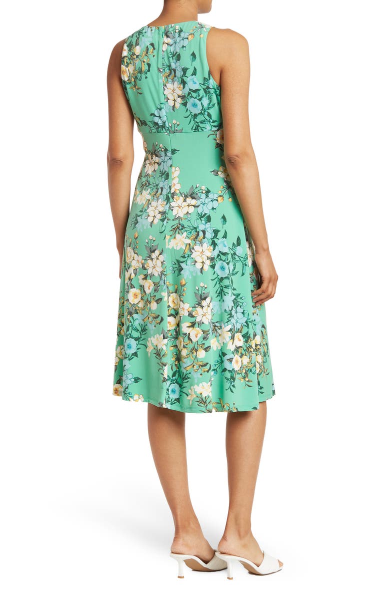 London Times Garden Medley Floral Keyhole Sleeveless Midi Dress, Alternate, color,