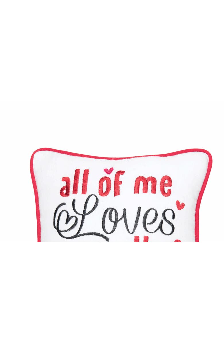 C&F Home "All of Me Loves All of You" Mini Valentine's Day Accent Pillow 10" x 10", Alternate, color, White
