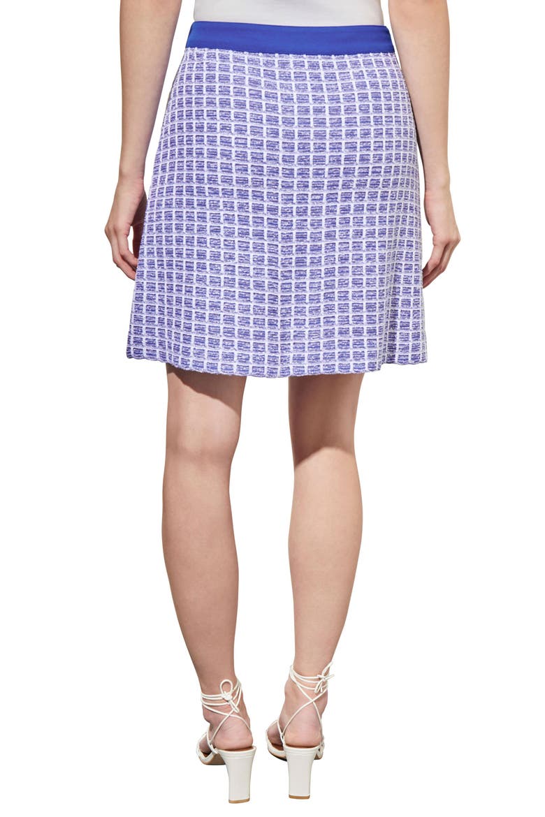Zip-Up A-Line Skirt, Alternate, color, SAPPHIRE SEA/ WHITE BLUE