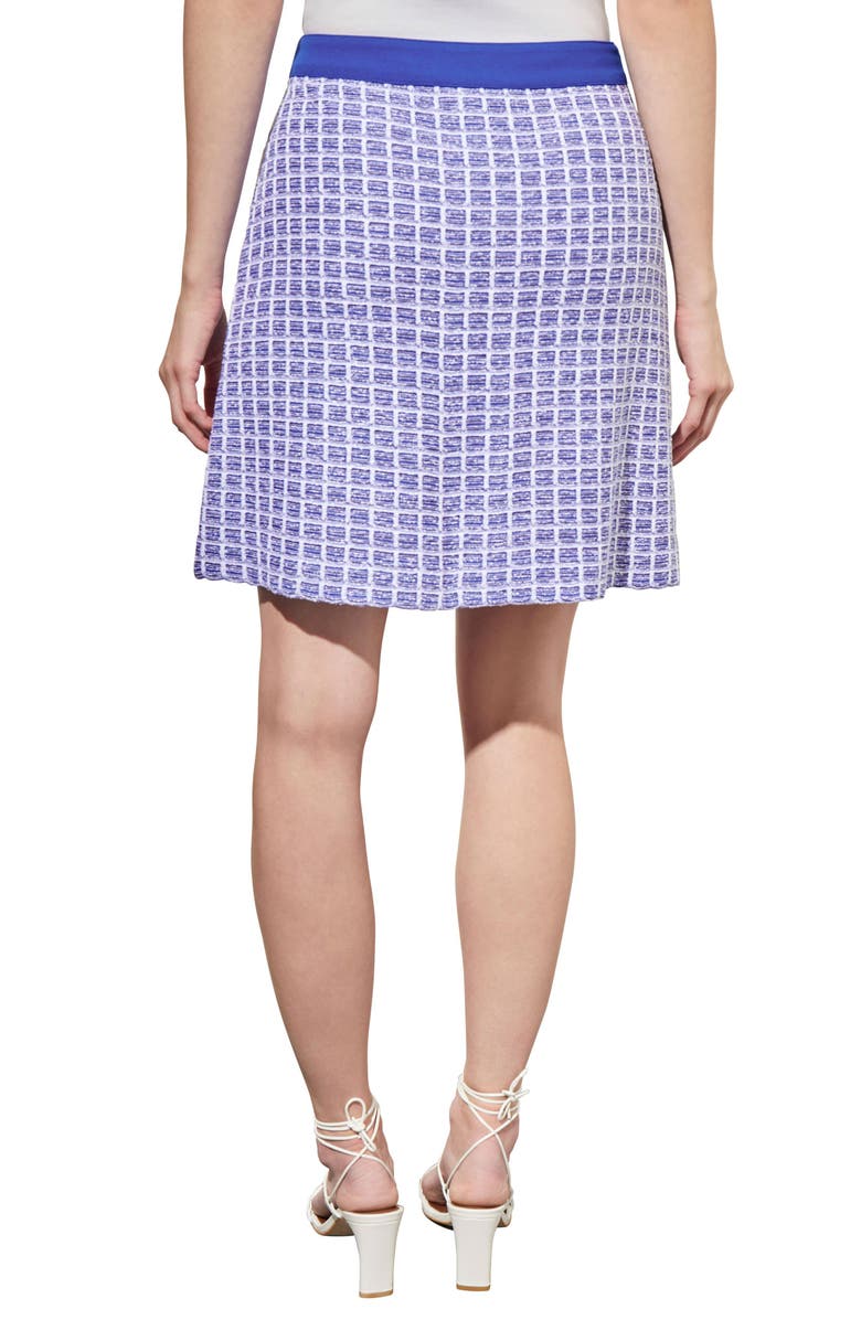 Ming Wang Zip-Up A-Line Skirt, Alternate, color, Sapphire Sea/ White Blue