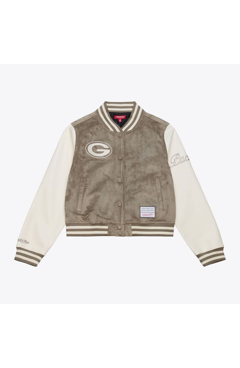 Mitchell & Ness Women's Mitchell & Ness  Tan Green Bay Packers Full-Snap Varsity Jacket, Main, color, Tan