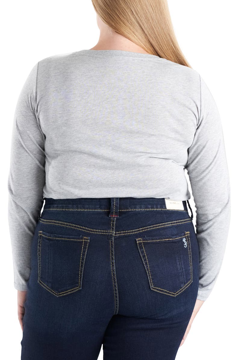 SLINK Jeans Crewneck Long Sleeve Pocket T-Shirt, Alternate, color, Heather Grey