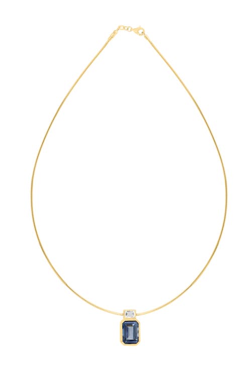 14K Yellow Gold ,London Blue Topaz,Sky Blue Topaz Pendant