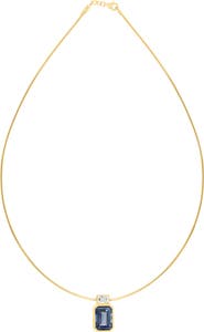 EFFY 14K Yellow Gold London Blue Topaz Bezel Necklace