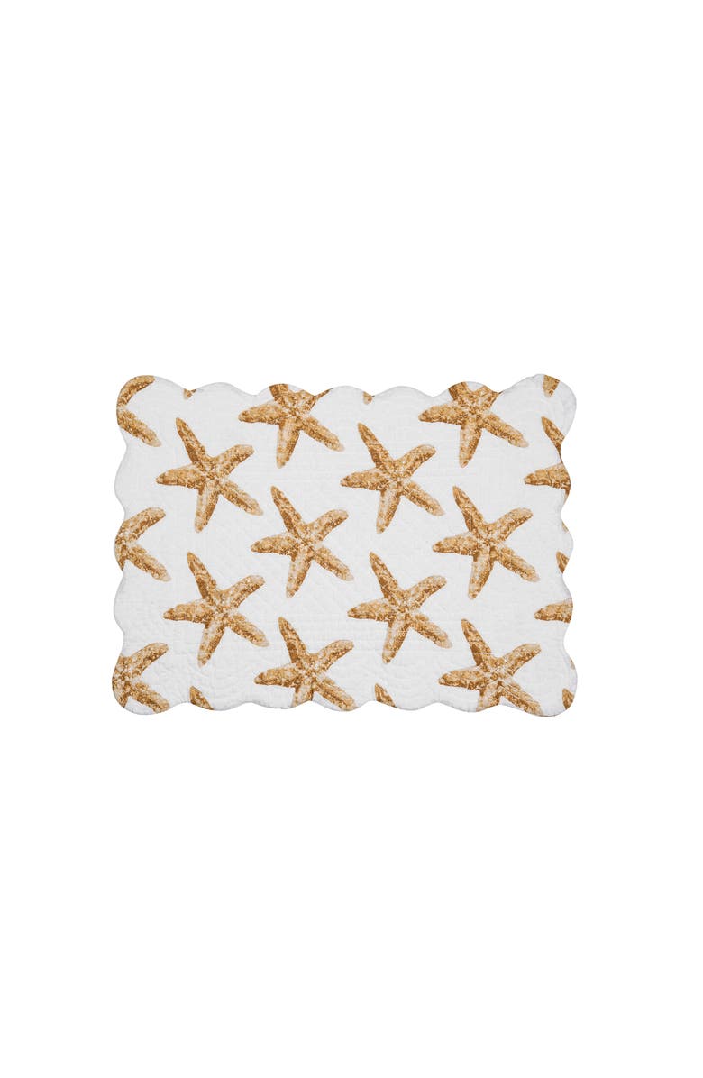 C&F Home Sandbridge Stars Placemats, Set of 6, Alternate, color, White