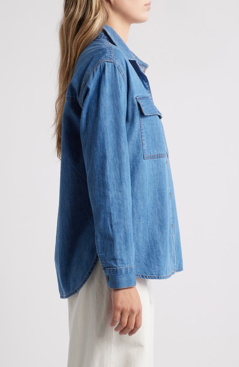 beachlunchlounge Nikita Denim Shirt, Alternate, color, Denim Wash