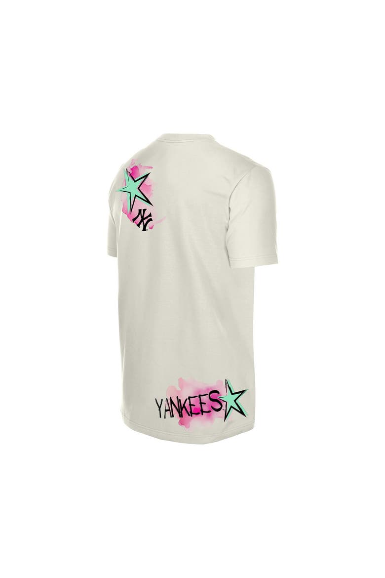 Men's New Era  Cream New York Yankees Lifestyle Punk Core T-Shirt, Alternate, color, Cream