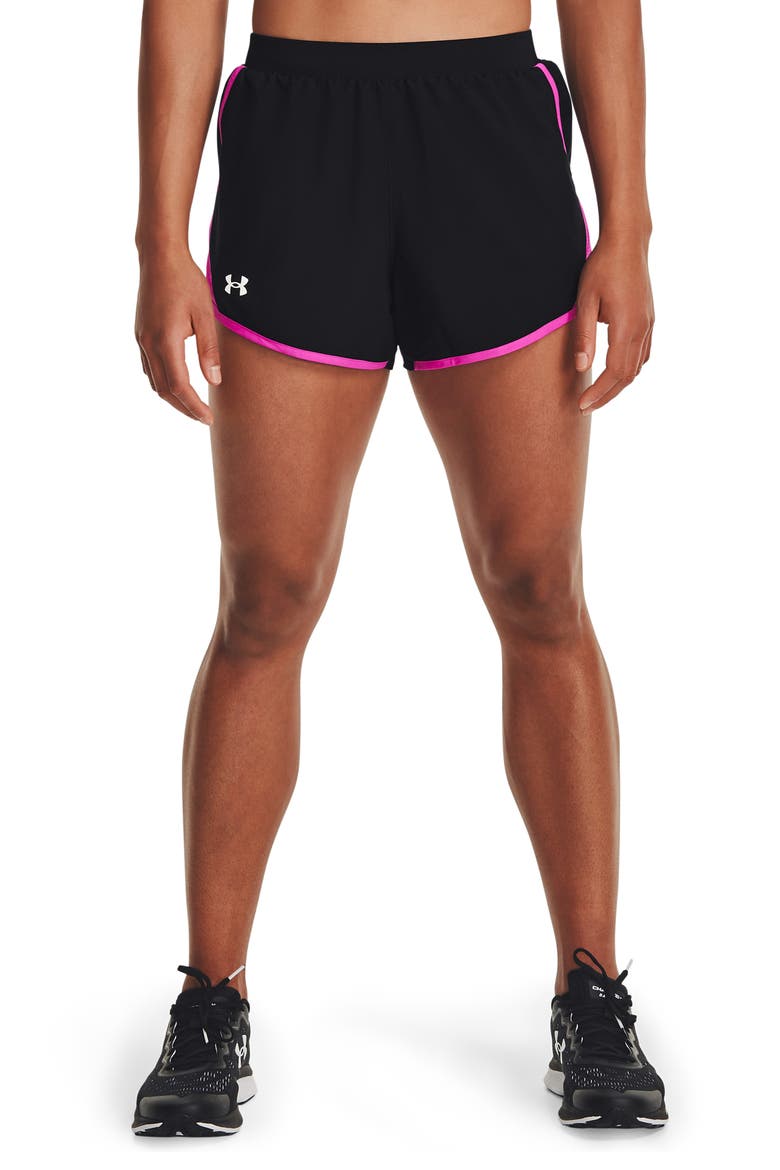 Fly By 2.0 Woven Running Shorts, Main, color, BLACK / METEOR PINK