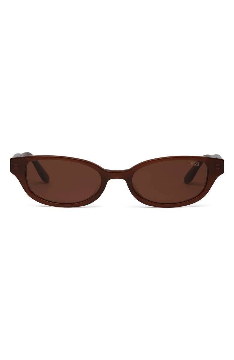 DEZI Gia Rectangular Gradient Sunglasses, Main, color, Gia Brown / Cognac