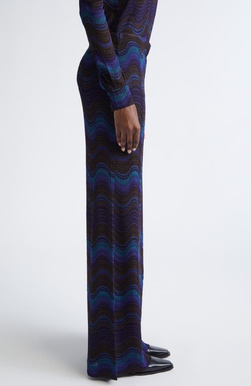 Missoni Wavy Stripe Raschel Knit Palazzo Pants In Multi