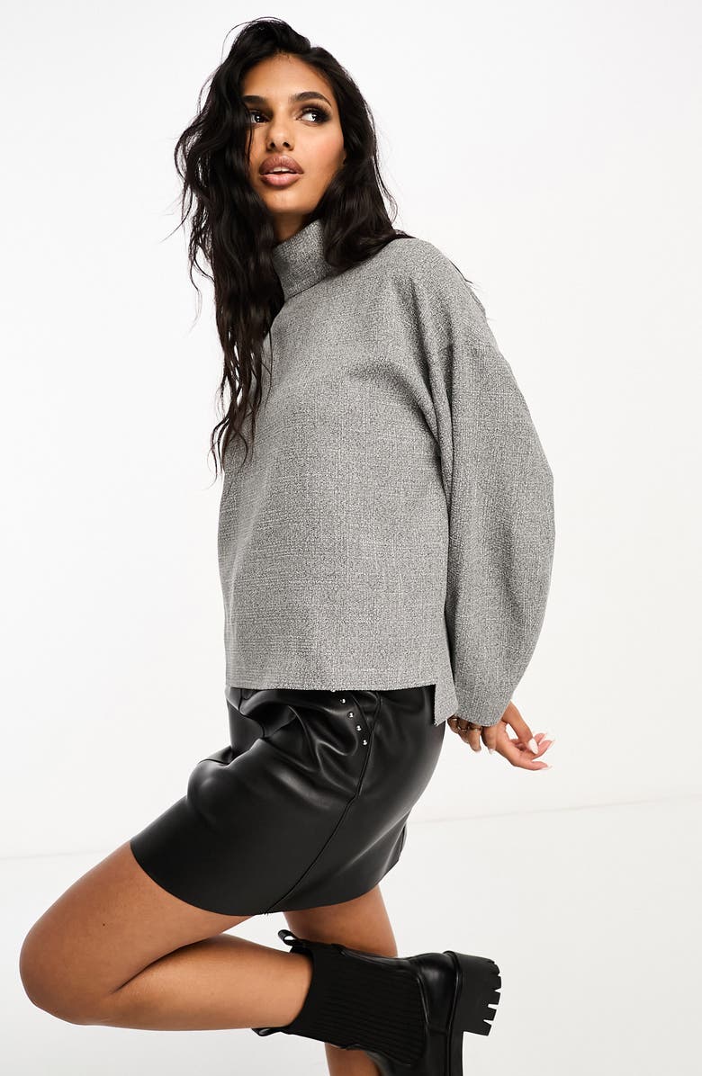 ASOS DESIGN Textured Mock Neck Top, Main, color, 