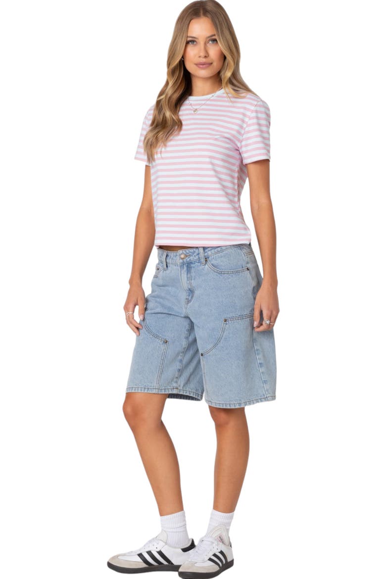 Callahan Stripe Stretch Cotton T-Shirt, Alternate, color, LIGHT-PINK