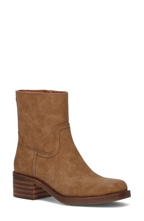 Miranda Low Zip Faux Leather Bootie