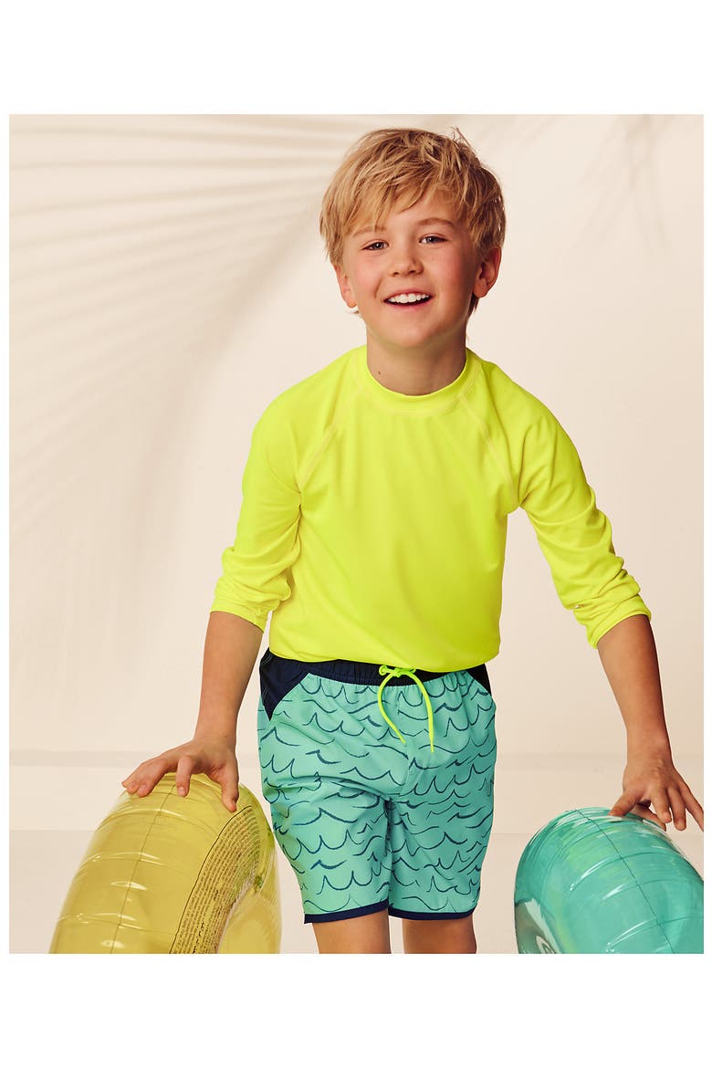 Boys Long Sleeve UPF 50 Sun Protection Rash Guard, Alternate, color, Neon Yellow