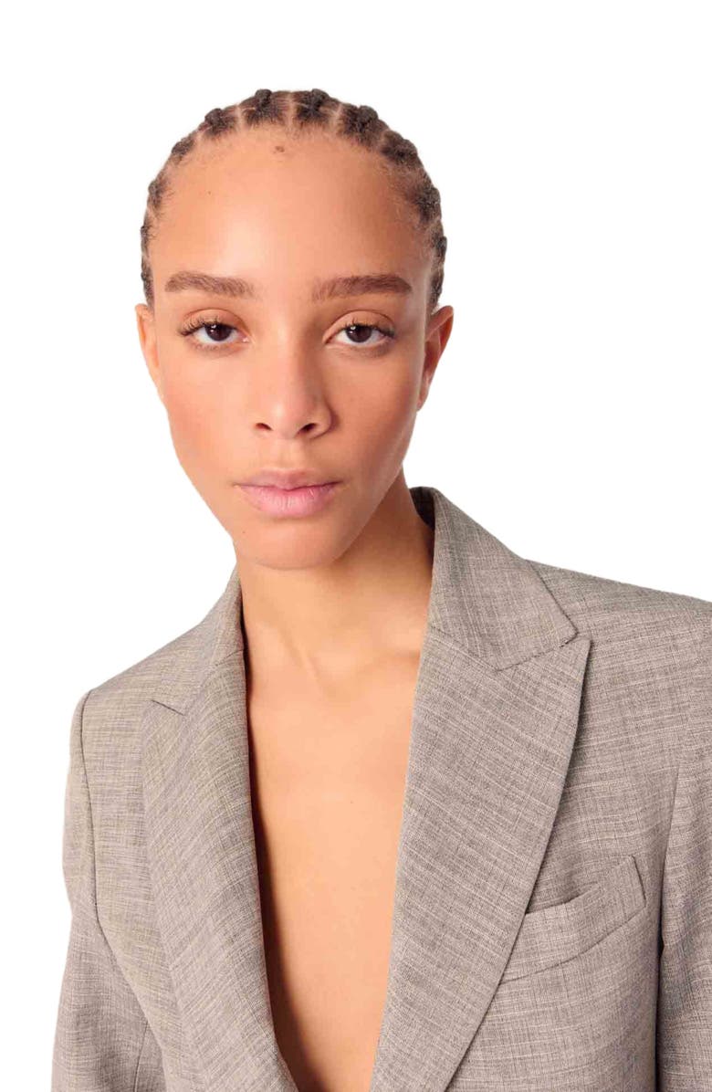 maje Belted suit jacket, Alternate, color,