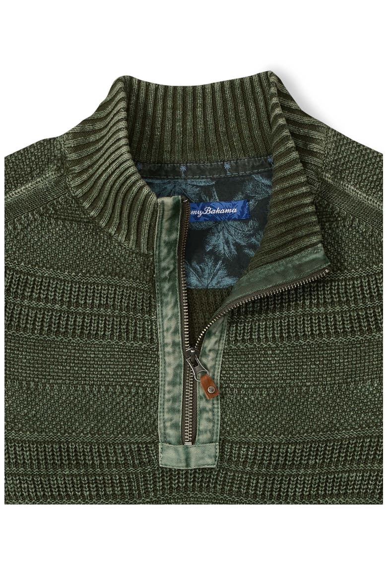 Saltwater Textured Cotton Half Zip Sweater, Alternate, color, WINCHESTER GREEN