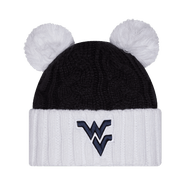New Era Women's New Era Black West Virginia Mountaineers Tonal Cuffed Knit Hat with Double Poms