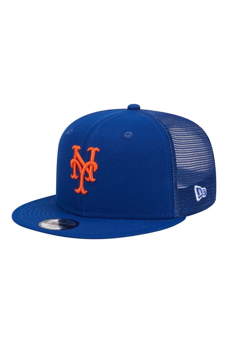 Youth New Era  Royal New York Mets 9FIFTY Trucker Snapback Hat, Main, color, Royal