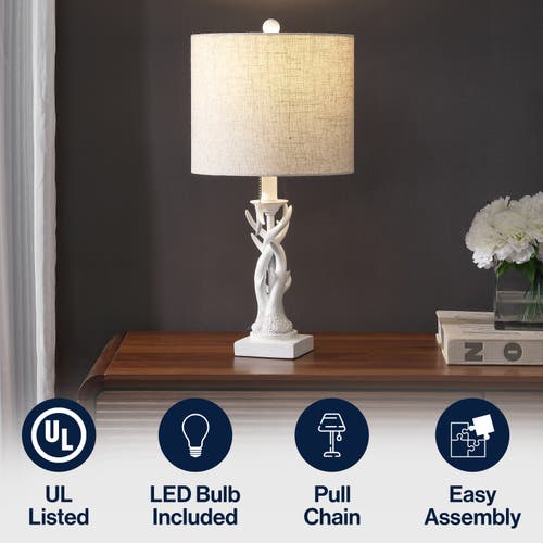 Jonathan Y Gaston Resin Mini Led Table Lamp In White