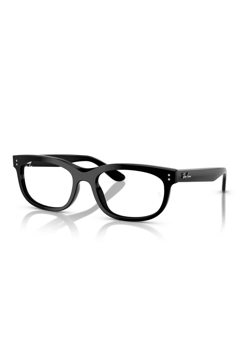 54mm Rectangular Pillow Optical Glasses, Alternate, color, BLACK