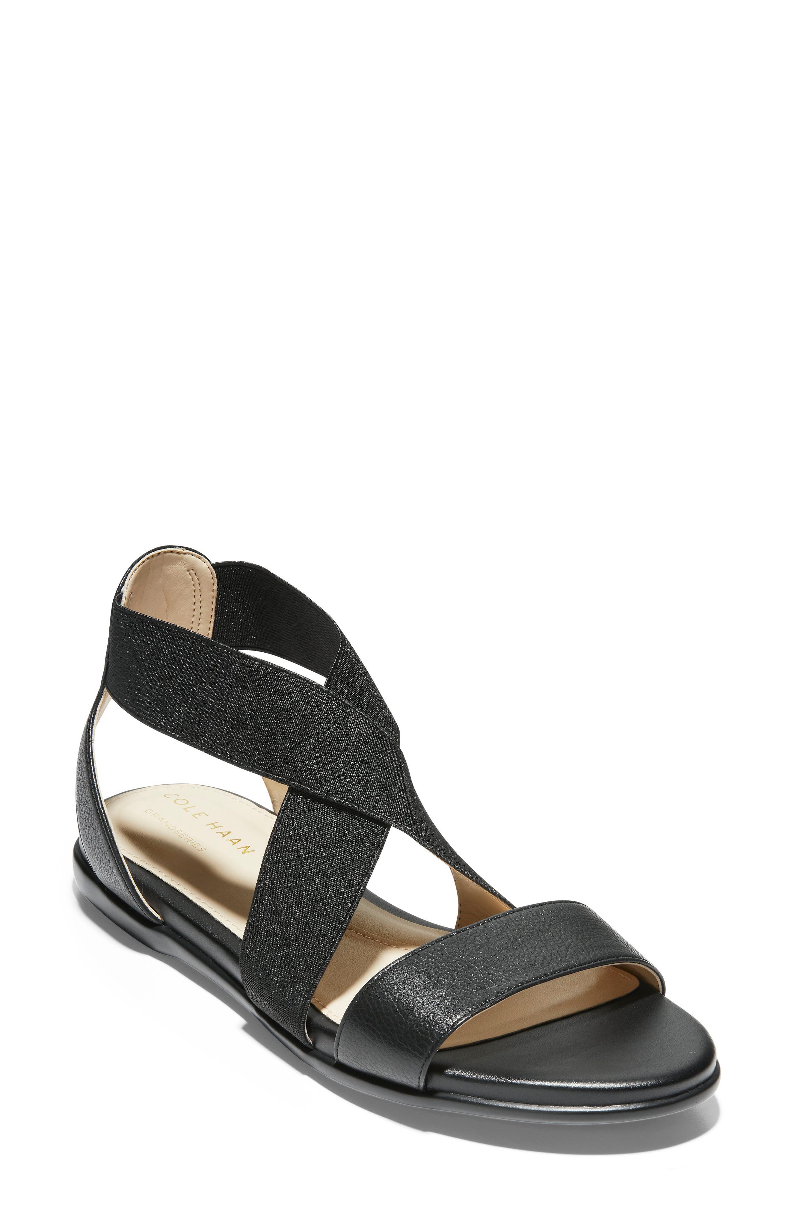 Grand Ambition Sandal, Main, color, BLACK LEATHER
