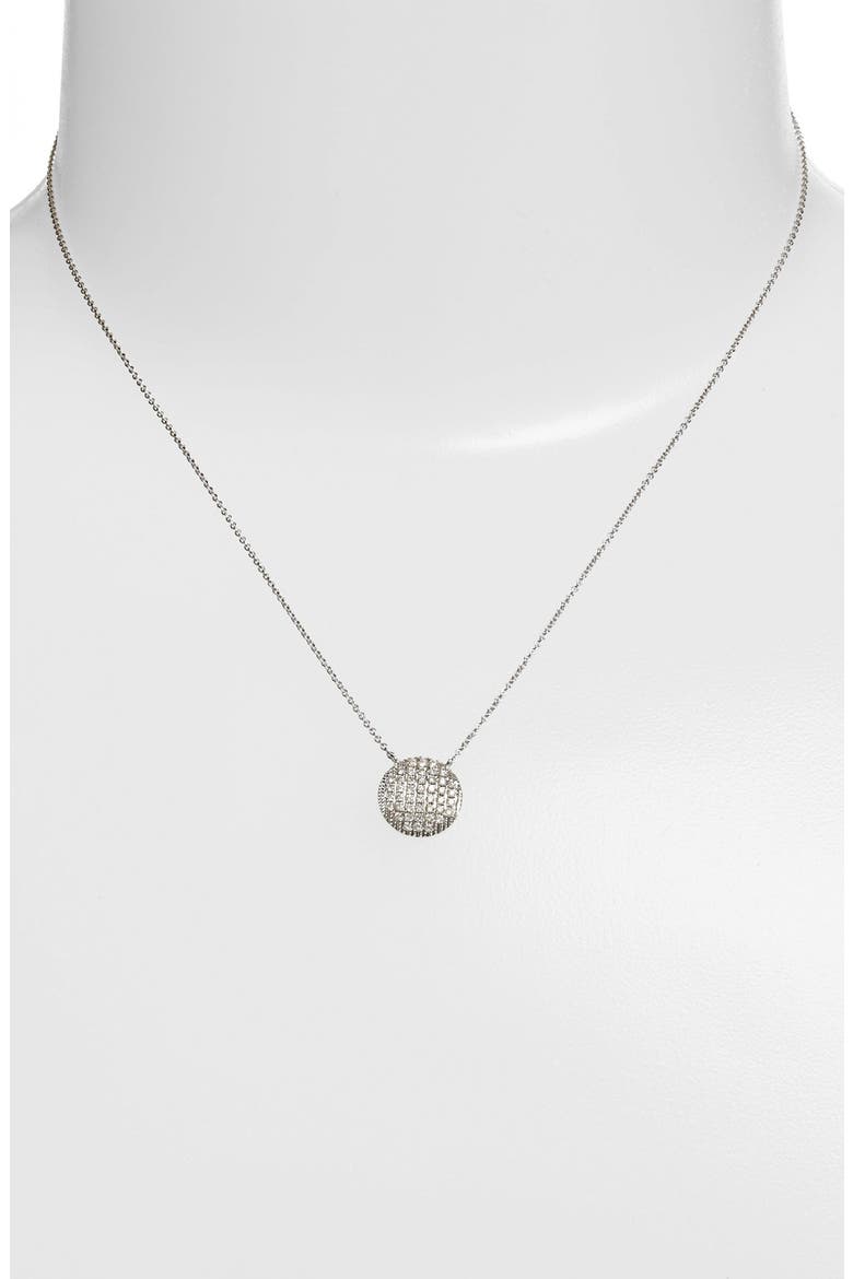 Designs 'Lauren Joy' Diamond Disc Pendant Necklace, Alternate, color, WHITE GOLD