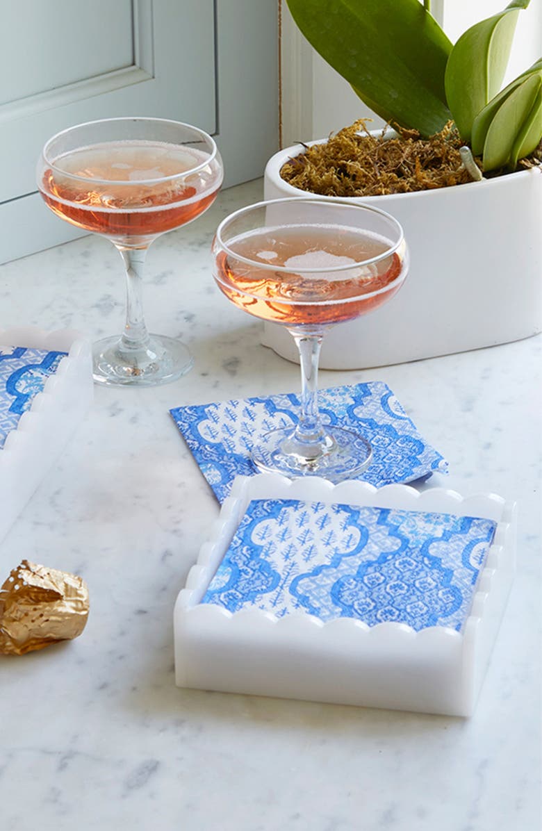 Mariposa Provençal Napkin Holder Set, Alternate, color, White