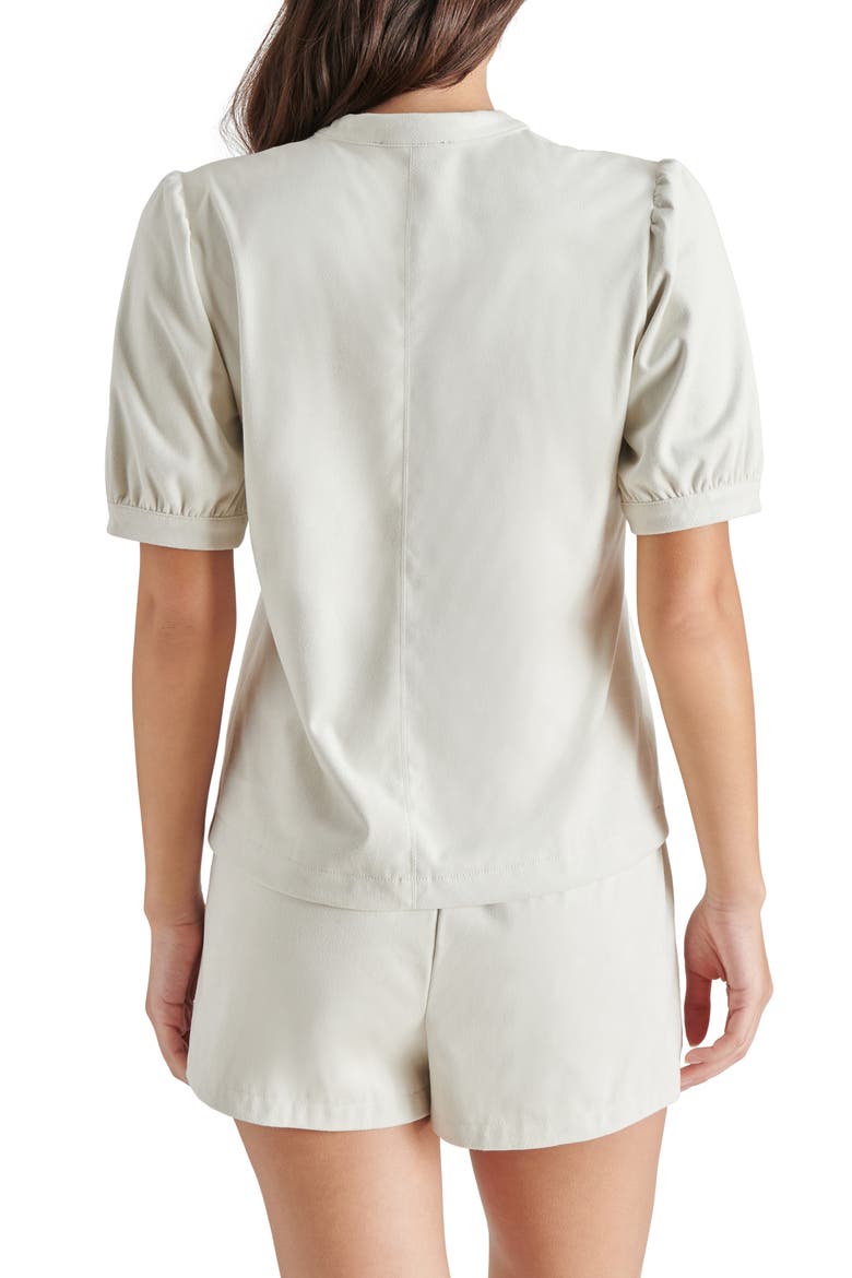 Jane Puff Shoulder Faux Suede Top, Alternate, color, SILVER BIRCH