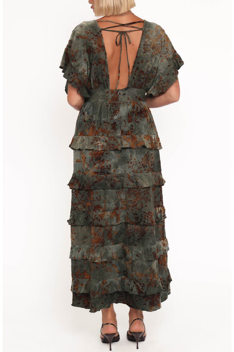 Wendi Print Tiered Maxi Dress, Alternate, color, JADE/ BROWN