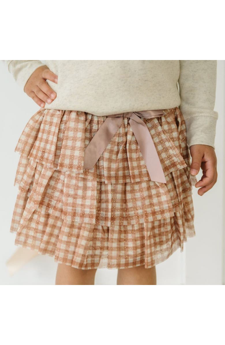 Sweet Wink Gingham Printed Tulle Tiered Tutu, Alternate, color, Multicolor