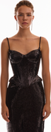 Milla Fitted Hourglass Spaghetti Strap Sequined Corset for Cocktail Events