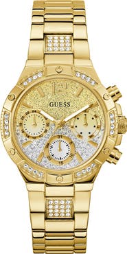GUESS Goldtone Multifunction Bracelet Watch, 38mm