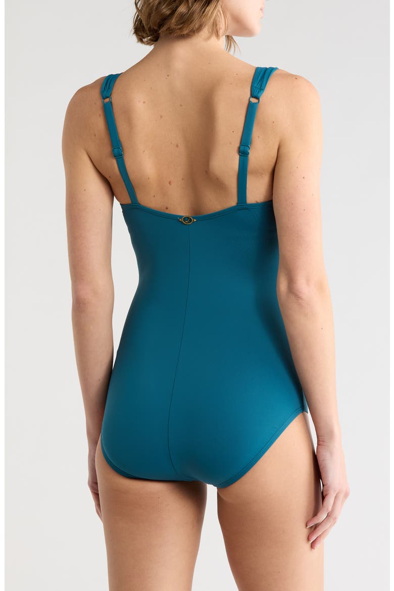 Surplice One-Piece Swimsuit, Alternate, color, DEPTHS