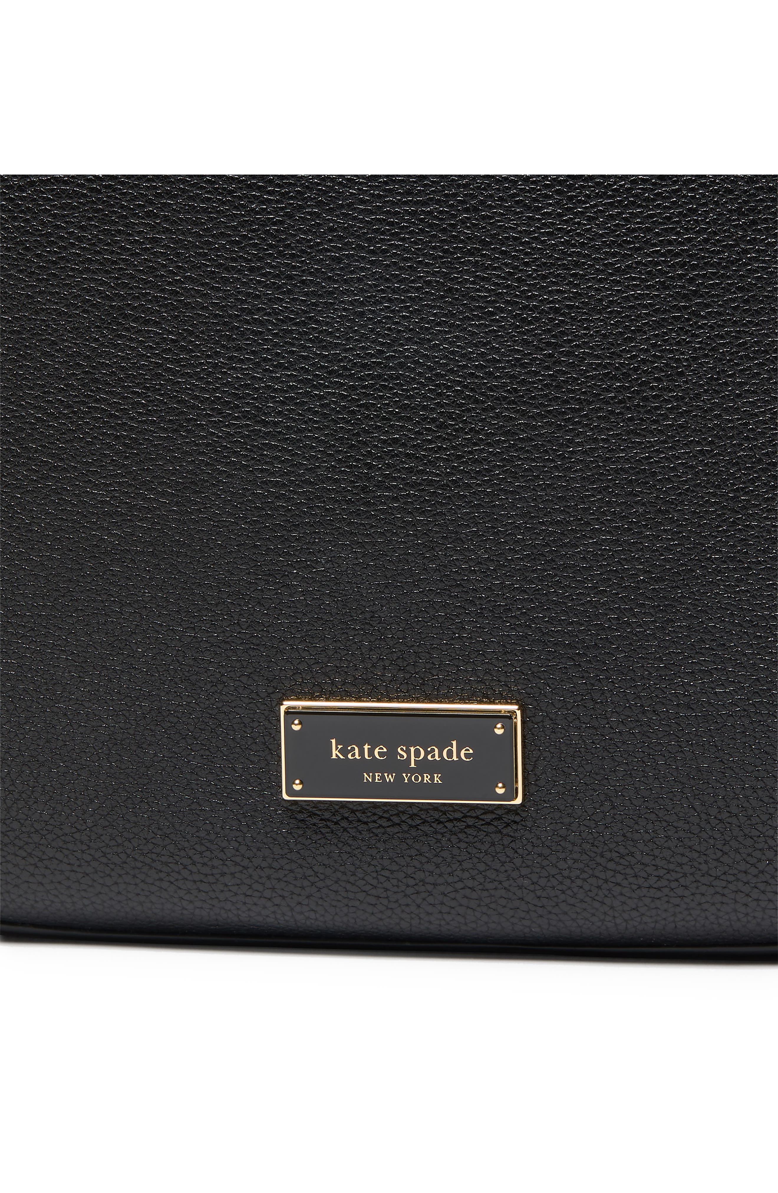 Kate Spade New York large liv pebble leather hobo bag, Alternate, color, Black