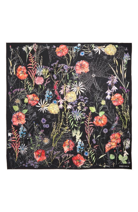 Spider Floral Silk Twill Square Scarf