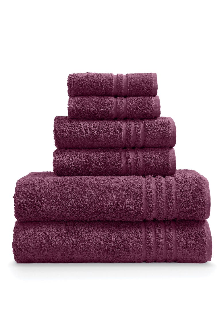 Ella Jayne Face-Hand-Body 6-Piece Towel Set, Main, color, PLUM