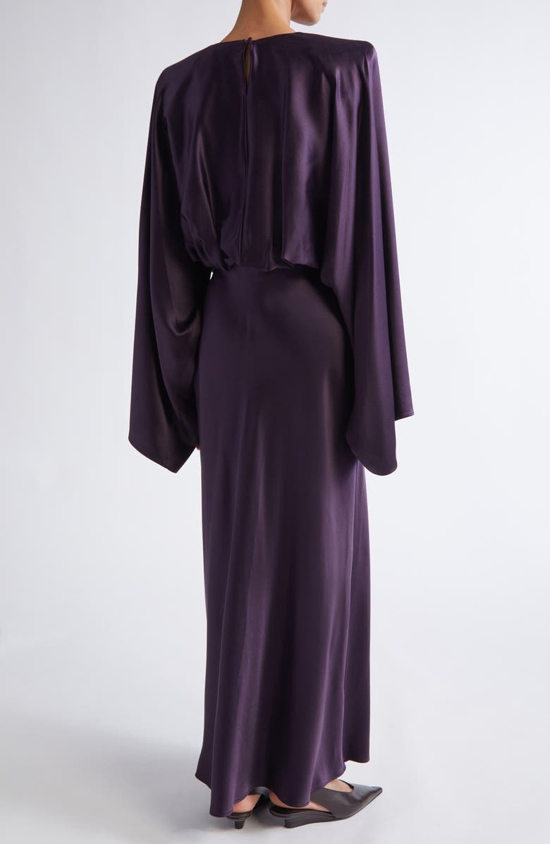 Altuzarra Evinka Long Sleeve Silk Satin Dress, Alternate, color, Orchid