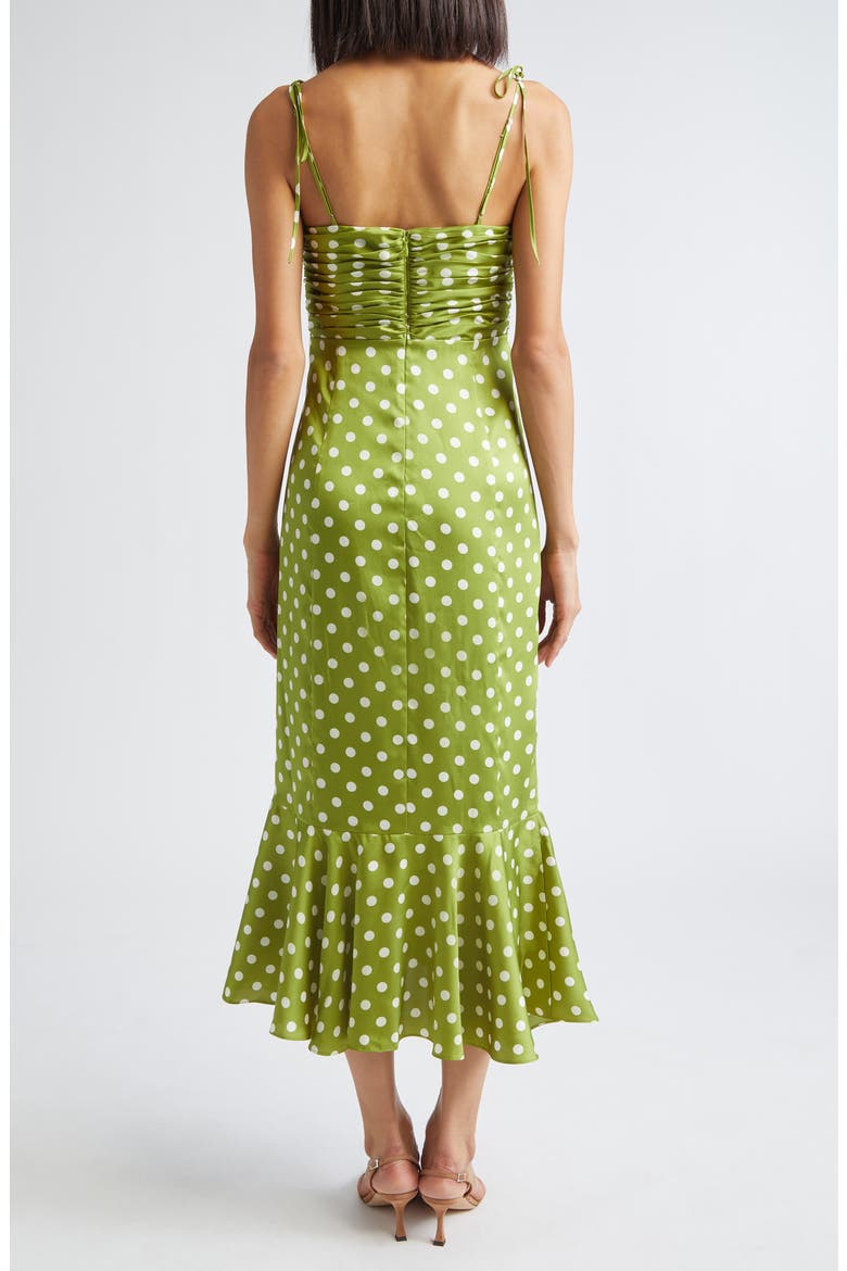 Camille Polka Dot Midi Dress, Alternate, color, PICKLE/ IVORY
