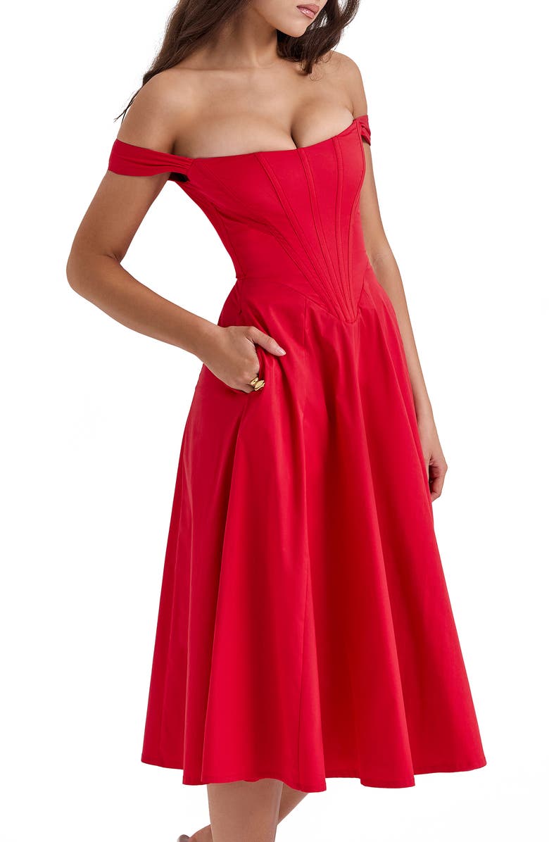 Saira Floral Lace-Up Corset Cocktail Dress