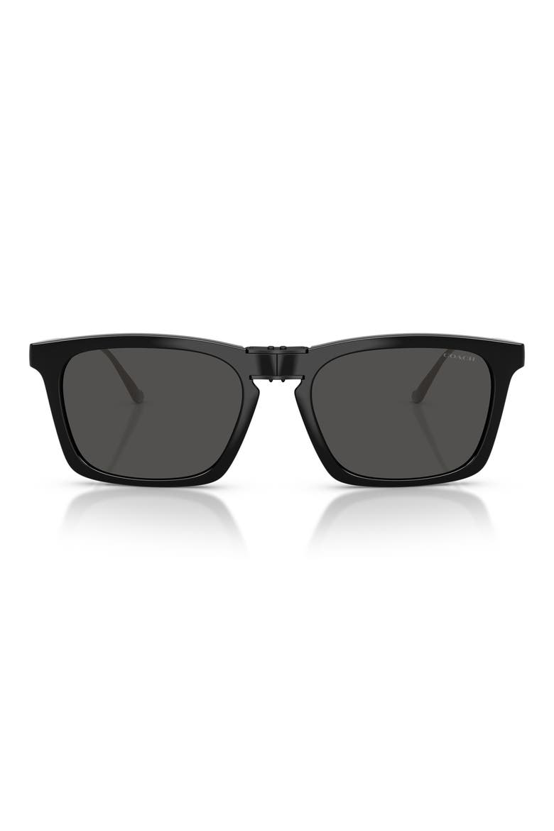 56mm Square Sunglasses, Main, color, BLACK / GREY SOLID