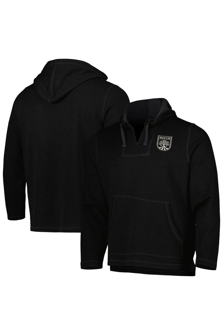 Men's Black Austin FC Baja Fleece V-Neck Pullover Hoodie, Main, color, Black