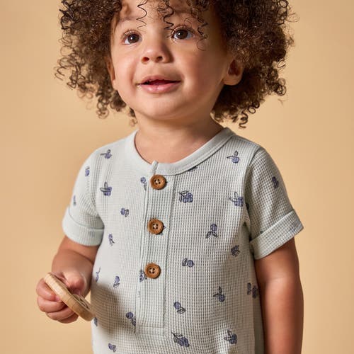 Modern Moments™ By Gerber Short Sleeve Long Romper In Light Sky Blueberry