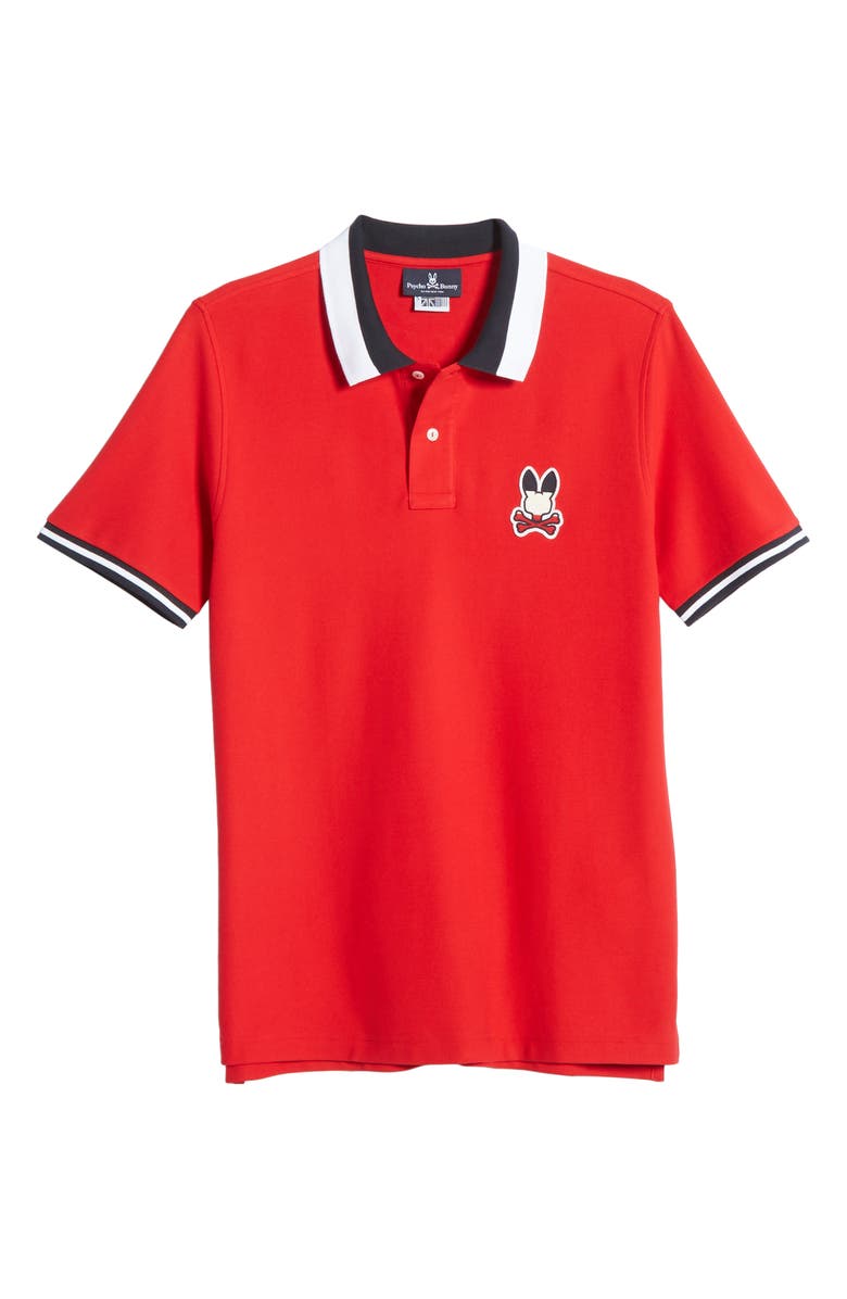 Psycho Bunny Britania Short Sleeve Polo, Alternate, color, Brilliant Red