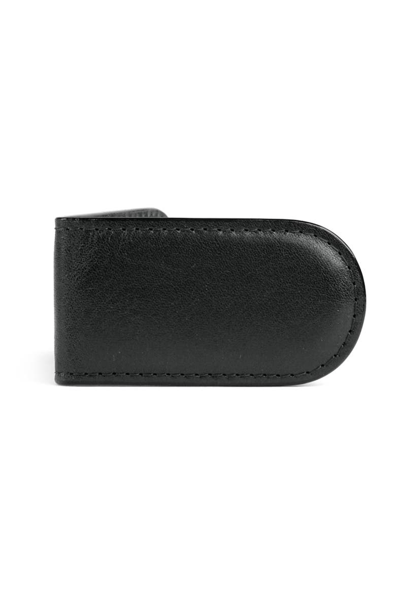 Leather Money Clip, Main, color, BLACK