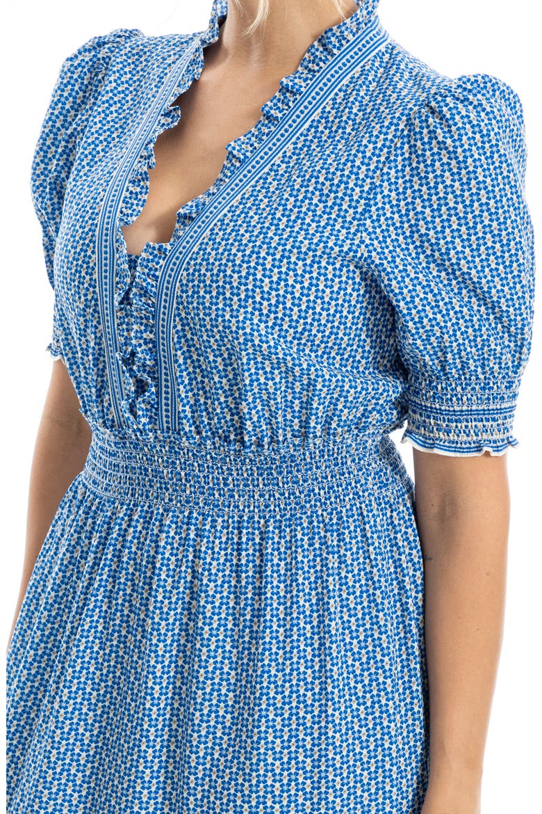 max studio blue floral dress Short Sleeve Tiered Maxi (Women) Color:BLACK IVORY How Taylor Swift subtly Maggie Laine Empire waist seam pockets Lined 60%