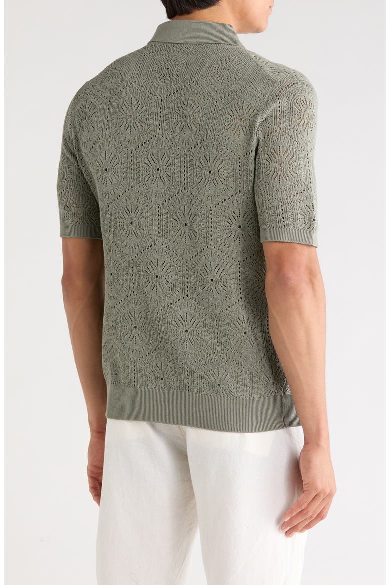 Open Knit Short Sleeve Shirt, Alternate, color, SAGE GREEN